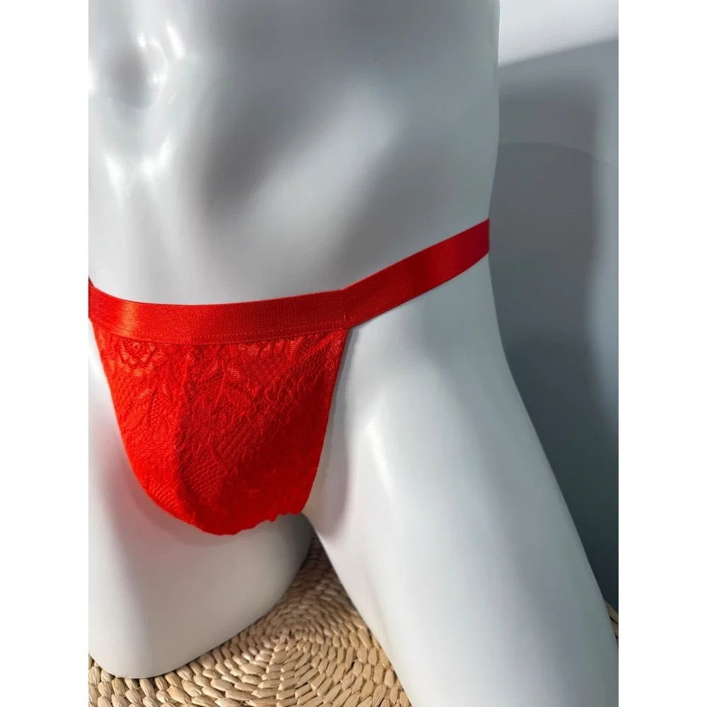 Cosabella‎ Never Say Never Men's Italian Lace Thong Sicilian Orange Size L